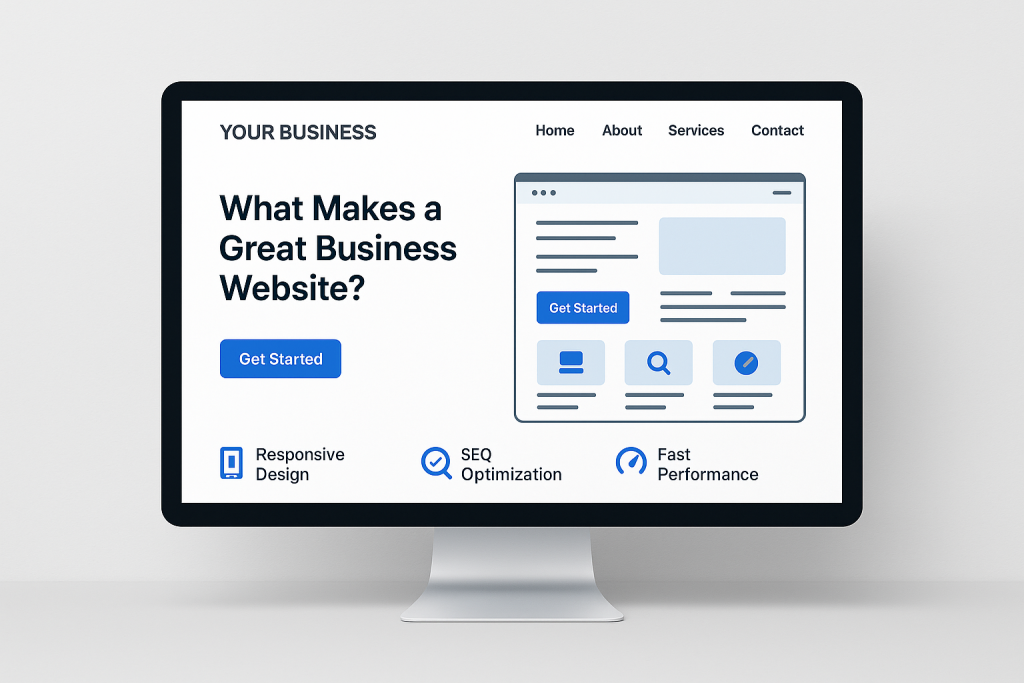 Professional business website homepage example