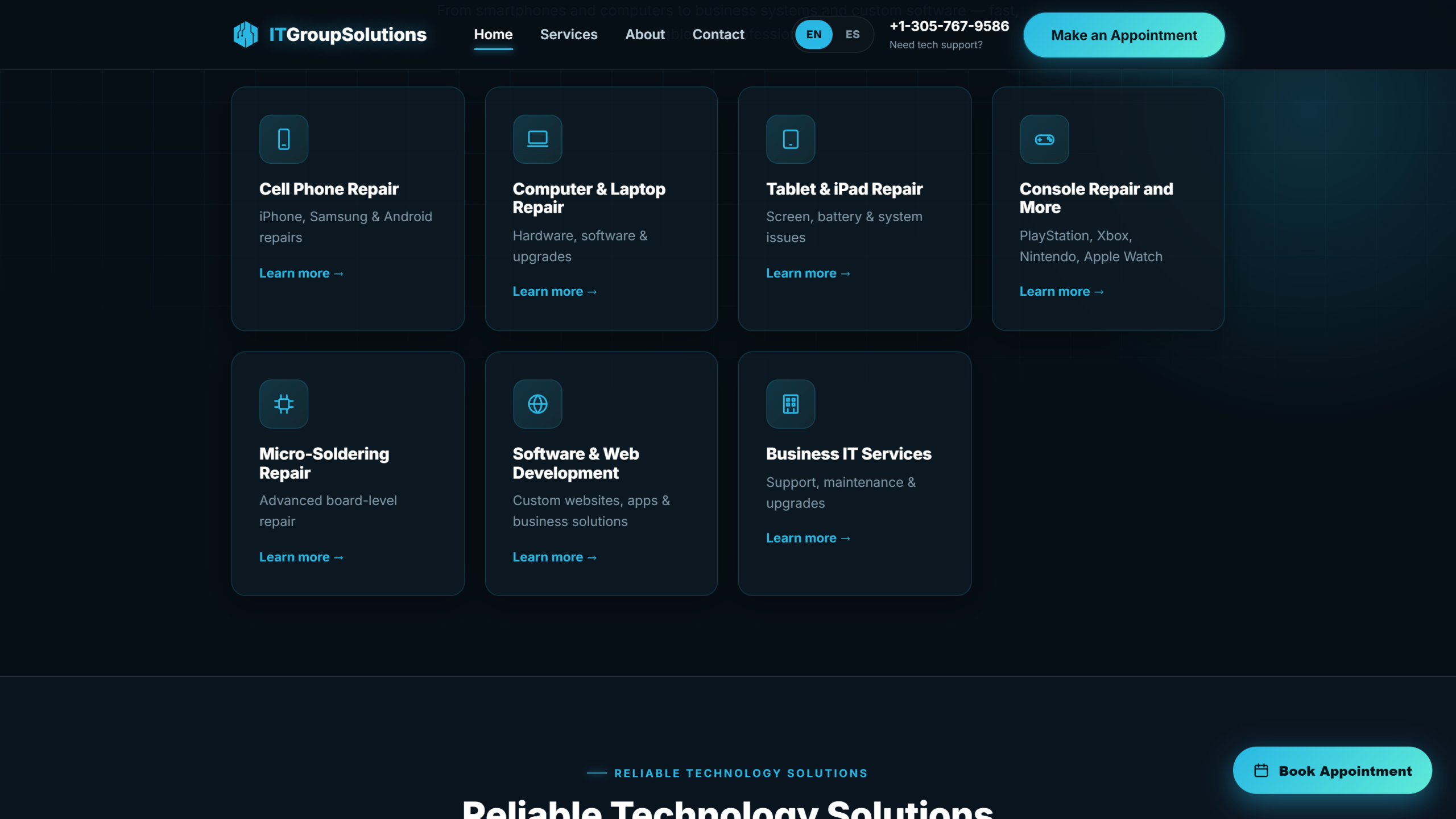 Cuadrícula de servicios de IT Group Solutions